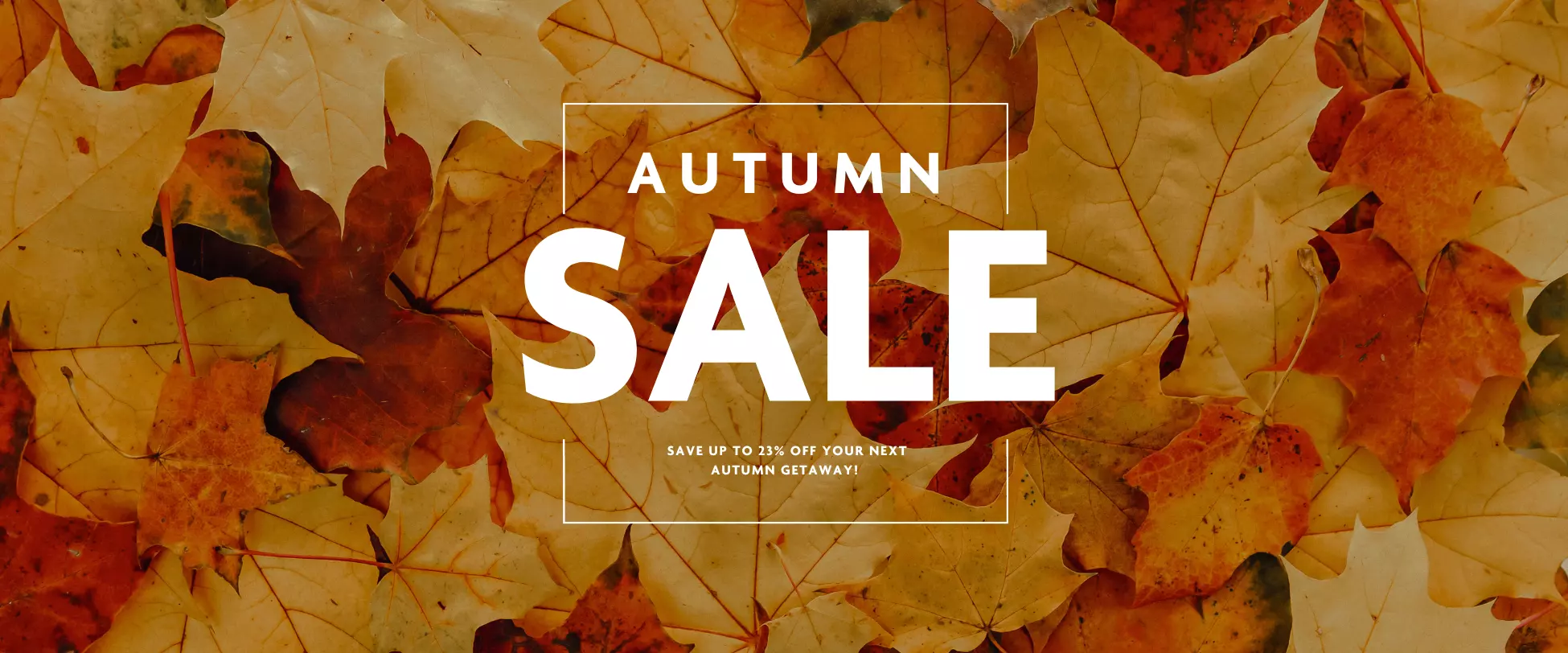 A background of autumn leaves with the words 